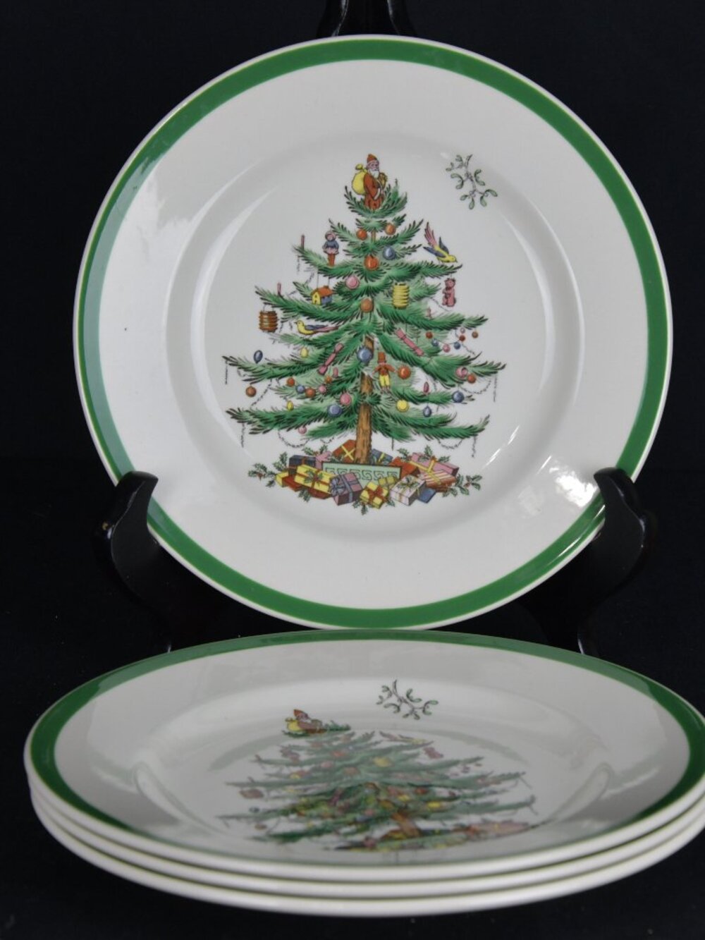 Spode Christmas Tree Salad Plates 8" Set of 4